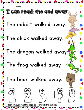 Sight Word to Read - away